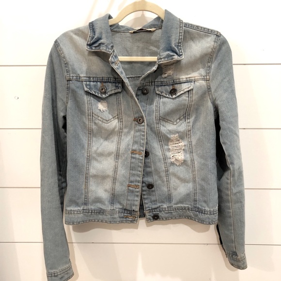 Distressed denim jacket - Picture 1 of 4